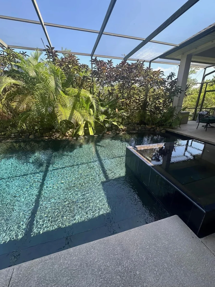 Tropical landscaped pool